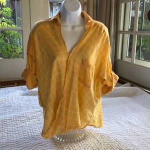 ANTHROPOLOGY HOLDING HORSES PLAID DRAPE BLOUSE 💕